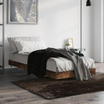 ARDEBO.de - Bettgestell Räuchereiche 75x190 cm Holzwerkstoff