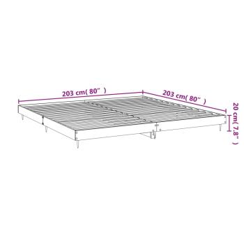 ARDEBO.de - Bettgestell Grau Sonoma 200x200 cm Holzwerkstoff