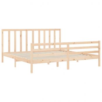 Massivholzbett mit Kopfteil 200x200 cm