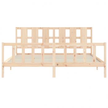 Massivholzbett mit Kopfteil 200x200 cm