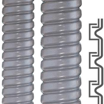 Flexa SPR-PVC-AS, AD14 Metallschutzschlauch, S-Profil, Stahl verzinkt, PVC-Mantel grau (Menge: 50 m je Bestelleinheit)