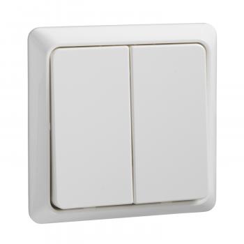 ARDEBO.de - 506354 Zweifachtaster 42V/1A Aufputz flach RENOVIERUNG reinweiß