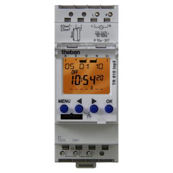 Theben TR 610 top2 G Reiheneinbau-Digital-Zeitschaltuhr 1 Kanal, 7 Tage, Textzeile, Ste