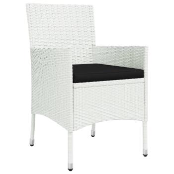 ARDEBO.de - 9-tlg. Garten-Essgruppe mit Kissen Weiß Poly Rattan