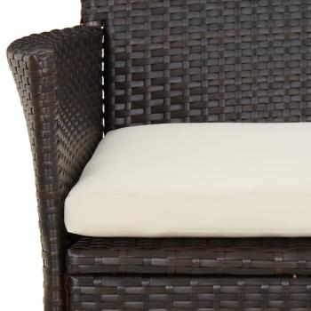 ARDEBO.de - 5-tlg. Garten-Bistro-Set mit Kissen Braun Poly Rattan