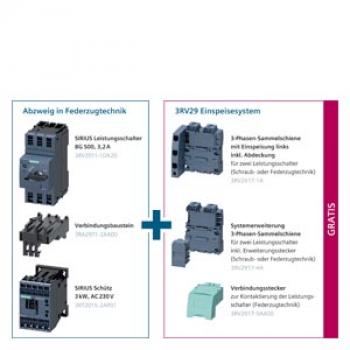 Siemens 3RA9012-7AA01 Starterpaket für einen Abzweig in Federzugtechnik mit Einspeisung
