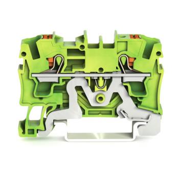 ARDEBO.de - 2204-1207 2-Leiter-Schutzleiterklemmemit Drücker4 mm²grün-gelb