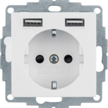Berker 48031909 Steckdose SCHUKO/USB A-A, S.1/B.x, pw