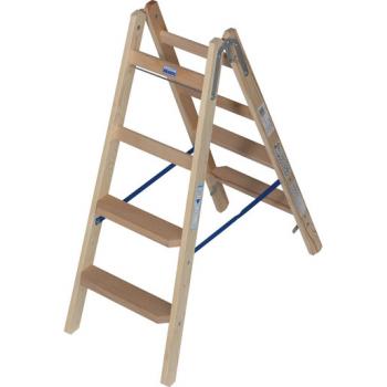 Krause 818317 Holz Stufen/Sprossen Doppelleiter 2x4