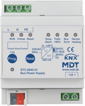 MDT technologies STC-0640.01 Busspannungsversorgung mit Diagnosefunktion, 4TE, REG, 640 mA