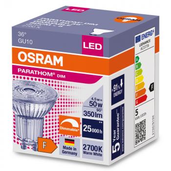 Osram P PAR 16 50 36 ° 4.5 W/2700 K GU10 PARATHOM® DIM PAR16 50 36 ° 4.5 W/2700 K GU10 (Menge: 10 Stück je Bestelleinheit)