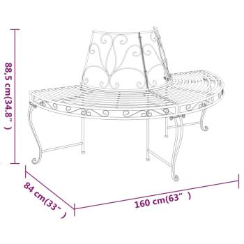 Baumbänke Halbrund 2 Stk. Ø160 cm Schwarz Stahl