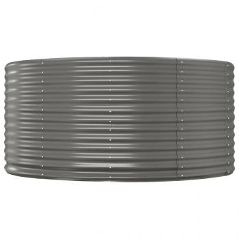 Hochbeet Grau 140x140x68 cm Pulverbeschichteter Stahl