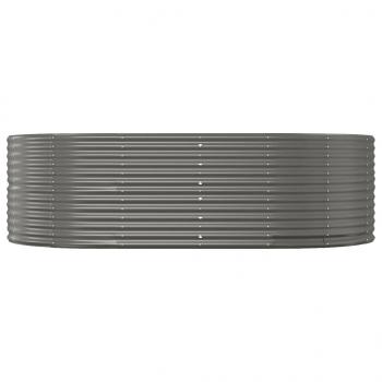 Hochbeet Grau 212x140x68 cm Pulverbeschichteter Stahl