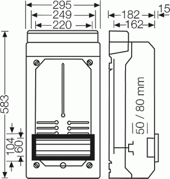 Hensel KV 9337 Zählergehäuse, HxBxT 583x295x182 mm, grau