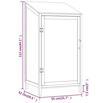 Geräteschuppen 55x52x112 cm Massivholz Tanne