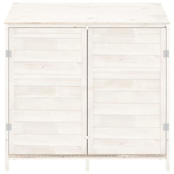 Geräteschuppen Weiß 102x52x112 cm Massivholz Tanne