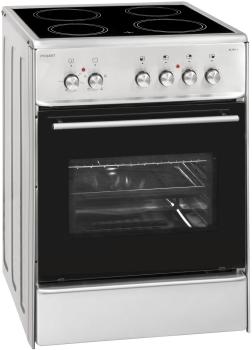 ARDEBO.de Exquisit ECM6-4 Inox EEK: A Elektro-Standherd, Glaskeramik, 60 cm breit, Grill, Umluft, Edelstahl
