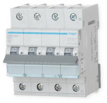 Hager MBN625 Leitungsschutzschalter 3P+N 6kA B-Charakteristik 25A 4 Module