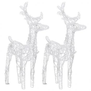 LED-Rentiere 2 Stk. Kaltweiß 80 LEDs Acryl