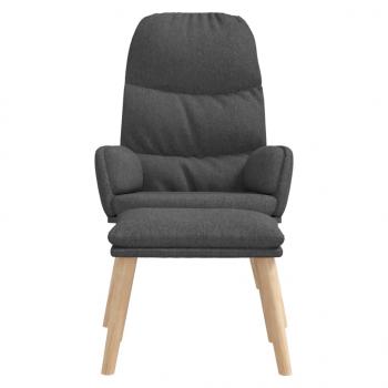 Relaxsessel mit Hocker Dunkelgrau Stoff