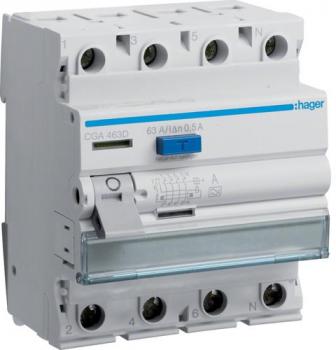 ARDEBO.de Hager CGA463D Fehlerstromschutzschalter 4 polig 6kA 63A 500mA Typ A