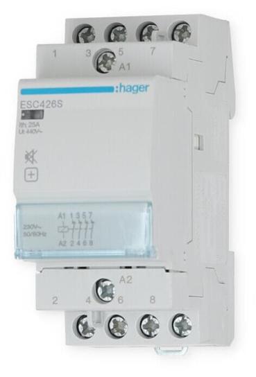 Hager ESC426S Installationsschütz brummfrei, 25A, 4 Öffner, 230V