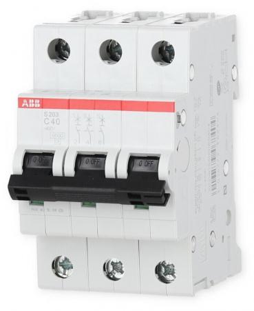 ARDEBO.de ABB S203-C40 Sicherungsautomat 6kA, 40A, 3-Polig (2CDS253001R0404)