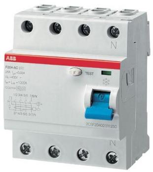 ARDEBO.de ABB F204A-25/0,3 FI-Schalter, 25A/0,3A, 4-Polig (2CSF204101R3250)