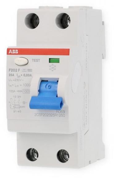 ARDEBO.de ABB F202F-25/0,03 FI-Schalter, Typ F, 25/0,03A, 2-Polig (2CSF202325R1250)