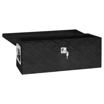 Aufbewahrungsbox Schwarz 60x23,5x23 cm Aluminium