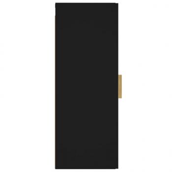 Wandschrank Schwarz 34,5x34x90 cm Holzwerkstoff
