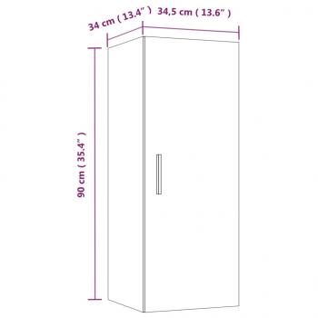 Wandschrank Räuchereiche 34,5x34x90 cm Holzwerkstoff