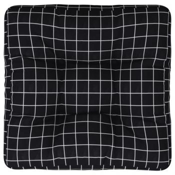 ARDEBO.de - Palettenkissen Schwarz Karomuster 60x60x12 cm Stoff