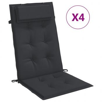 Hochlehner-Auflagen 4 Stk. Schwarz Oxford-Gewebe