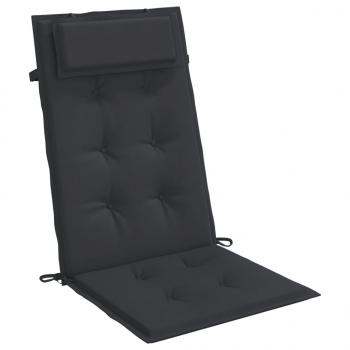 Hochlehner-Auflagen 2 Stk. Schwarz Oxford-Gewebe