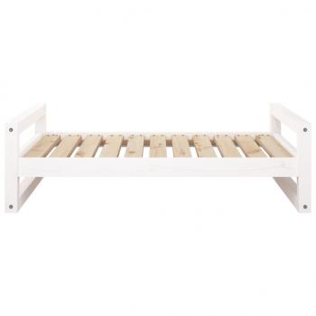 Hundebett Weiß 95,5x65,5x28 cm Massivholz Kiefer