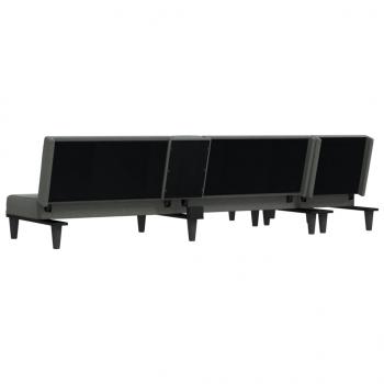 Schlafsofa in L-Form Dunkelgrau 255x140x70 cm Stoff