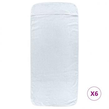 Strandtücher 6 Stk. Weiß 60x135 cm Stoff 400 GSM