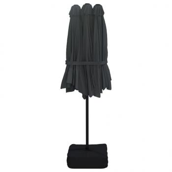 Doppelsonnenschirm Schwarz 449x245 cm