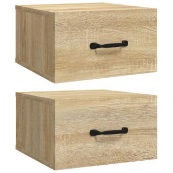 Wand-Nachttische 2 Stk. Sonoma-Eiche 35x35x20 cm  