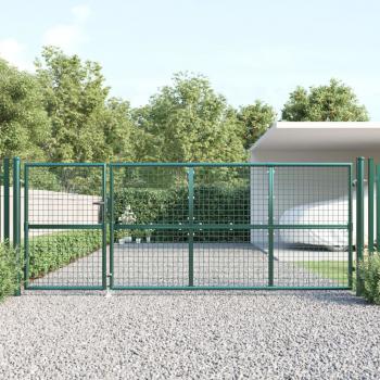 ARDEBO.de - Mesh-Gartentor Grün 350x175 cm Verzinkter Stahl