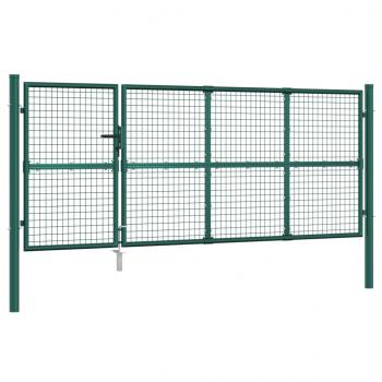 Mesh-Gartentor Grün 350x175 cm Verzinkter Stahl
