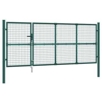Mesh-Gartentor Grün 350x175 cm Verzinkter Stahl