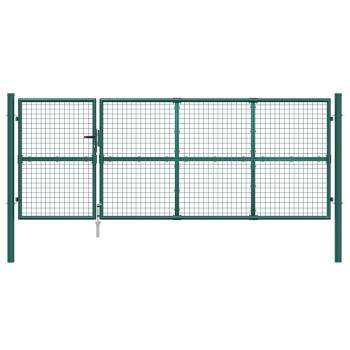 Mesh-Gartentor Grün 350x175 cm Verzinkter Stahl