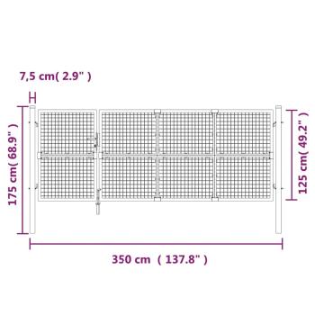 Mesh-Gartentor Grün 350x175 cm Verzinkter Stahl