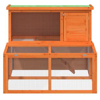 Kaninchenstall Braun 102x90x84,5 cm Massivholz Kiefer