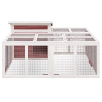 Kaninchenstall Mokka 144x123x67,5 cm Massivholz Kiefer