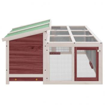 Kaninchenstall Mokka 144x123x67,5 cm Massivholz Kiefer