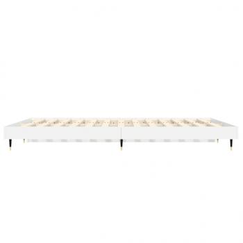 Bettgestell Hochglanz-Weiß 135x190 cm Holzwerkstoff